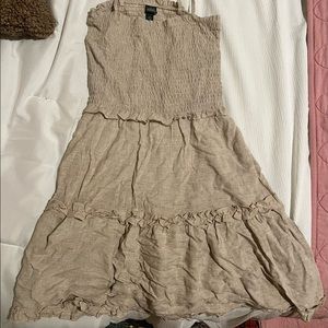 Beige dress with spaghetti strings